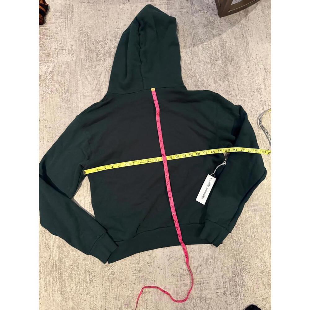 NWT Perfect White Tee Women's Dark Green Hoodie Sweatshirt XS - Picture 5 of 5
